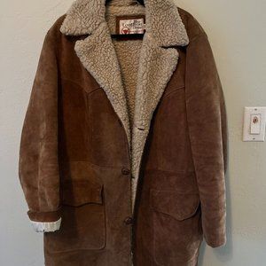 Vintage Sears 1970's Leather Shop Suede Shearling Coat